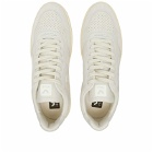 Veja Men's V-90 Organic Leather Sneakers in Gravel/White