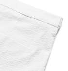 Hugo Boss - Pepe Pleated Cotton-Seersucker Shorts - White