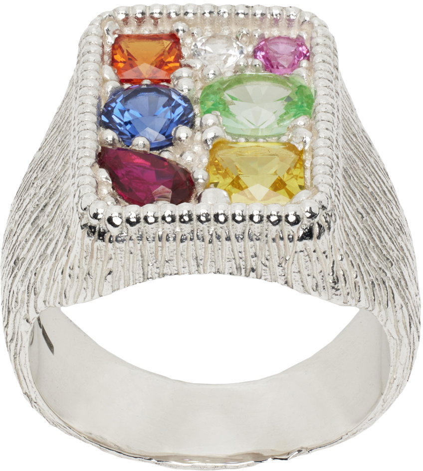Bleue Burnham Silver Cottage Garden Signet Ring