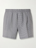 Our Legacy - Boxer Trunk Straight-Leg Mid-Length Checked Seersucker Swim Shorts - Gray