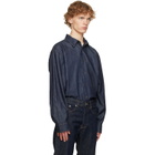 Dries Van Noten Blue Loose Denim Shirt