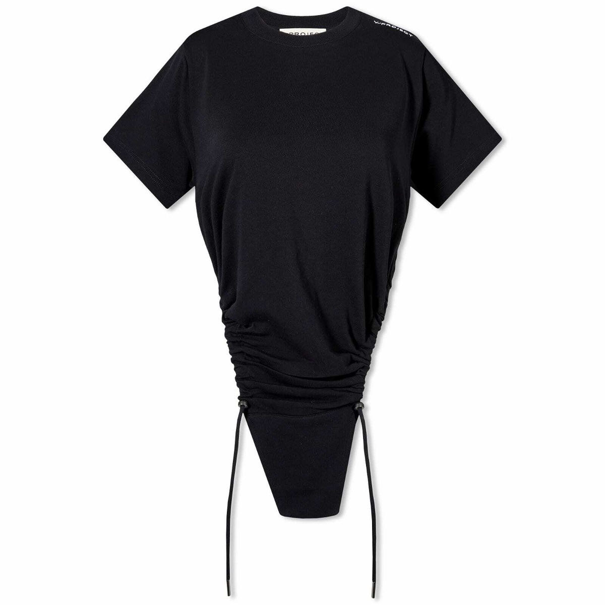 Y/Project Black Ruched Shoulder T-Shirt Y/Project