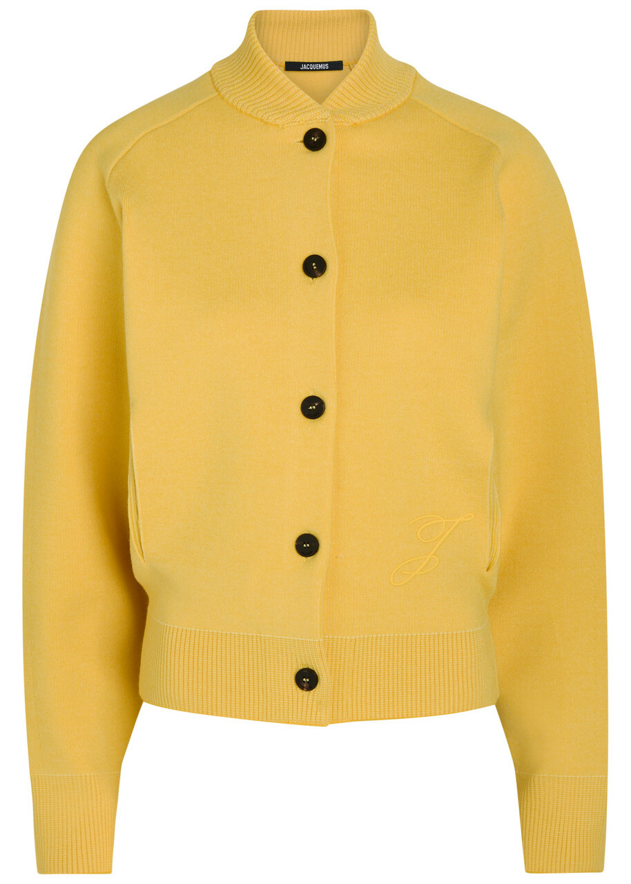Jacquemus Le Cardigan Lavande Merino-blend Cardigan Yellow