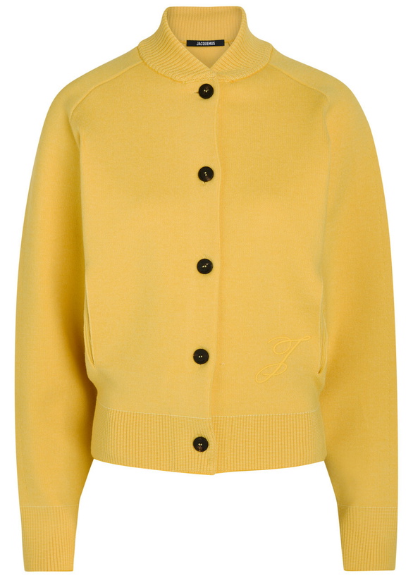Photo: Jacquemus Le Cardigan Lavande Merino-blend Cardigan Yellow