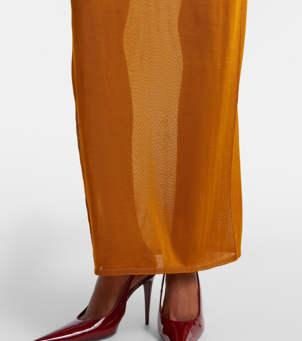 Saint Laurent Knitted semi-sheer maxi dress