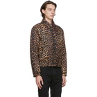 Saint Laurent Brown Fauve Leopard Bomber Jacket