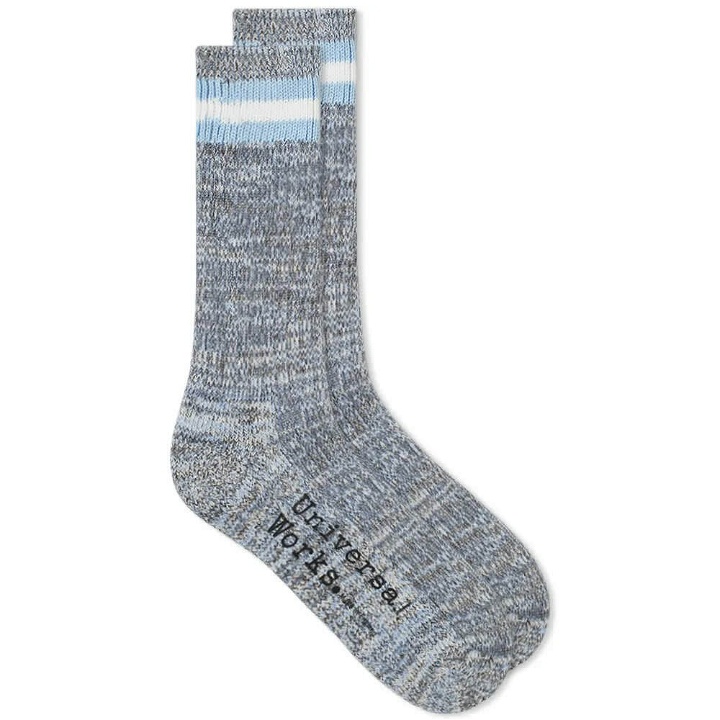 Photo: Universal Works Men's Everyday Stripe Sock in Cornish Blue
