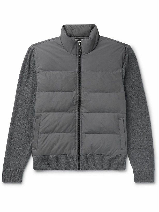 Photo: James Perse - Quilted Nylon-Panelled Wool and Cashmere-Blend Down Jacket - Gray