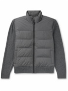 James Perse - Quilted Nylon-Panelled Wool and Cashmere-Blend Down Jacket - Gray