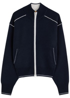 Guest In Residence Panelled Cashmere Track Jacket Navy