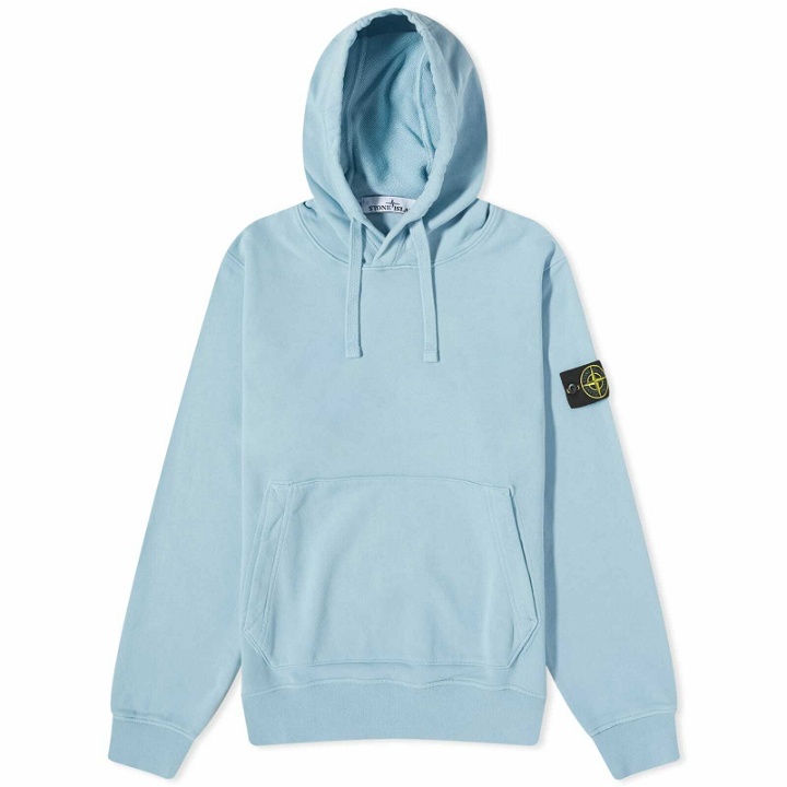 Photo: Stone Island Men's Garment Dyed Popover Hoody in Turquoise
