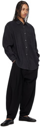 132 5. ISSEY MIYAKE Black Parallel Wrap Trousers