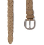 Brunello Cucinelli - 3.5cm Beige Woven Suede Belt - Neutrals