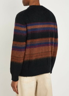 Wax London Wilde Striped Wool-blend Jumper Black