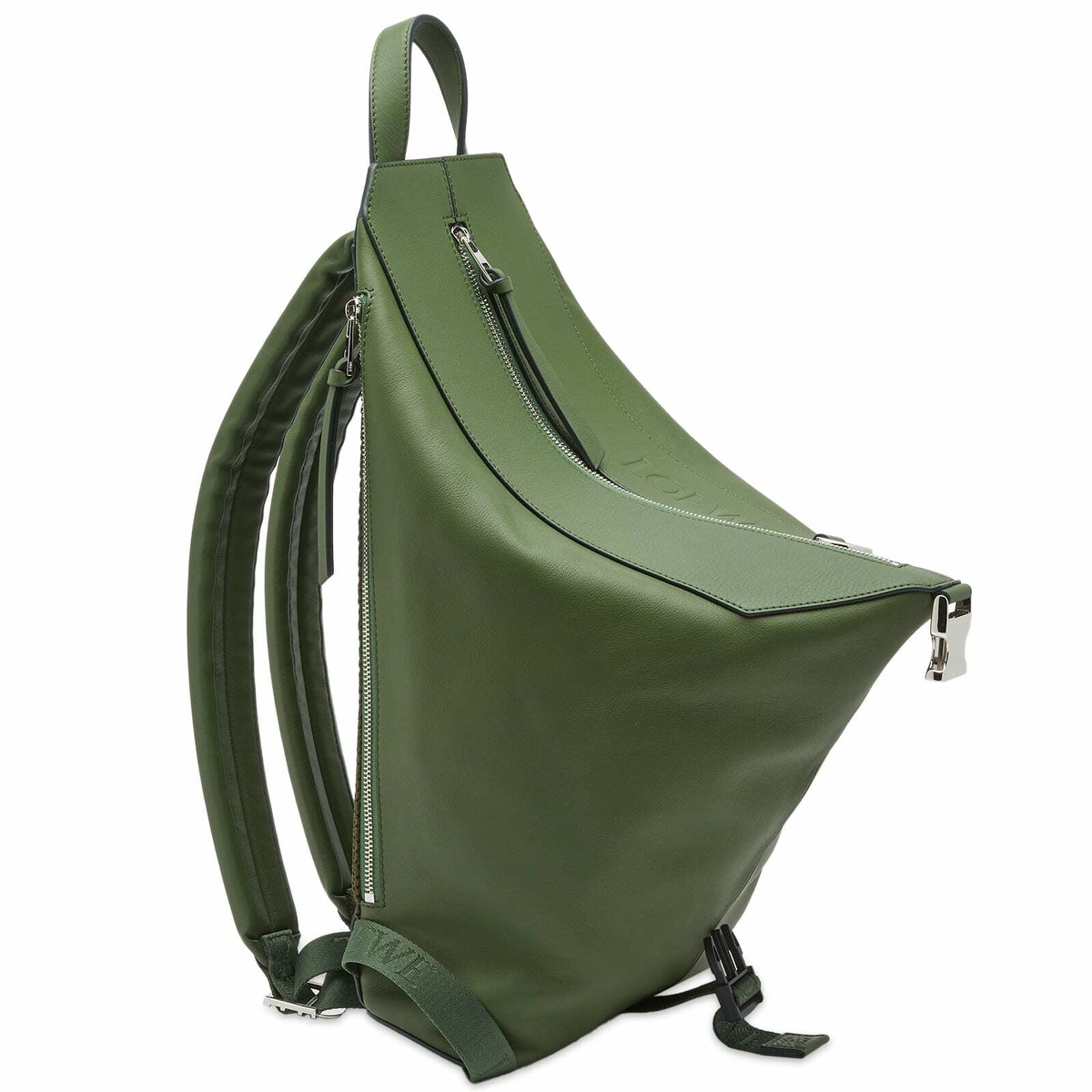 Loewe Men's Convertible Small Backpack in Hunter Green Loewe Loewe Men's Convertible Small Backpack in Hunter Green Loewe