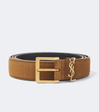 Saint Laurent Cassandre suede belt