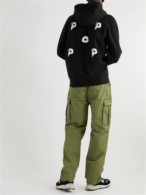 Photo: Pop Trading Company - Smoke Logo-Print Cotton-Jersey Hoodie - Black