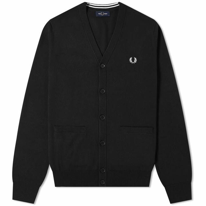 Photo: Fred Perry Authentic Men's Merino Cardigan in Black