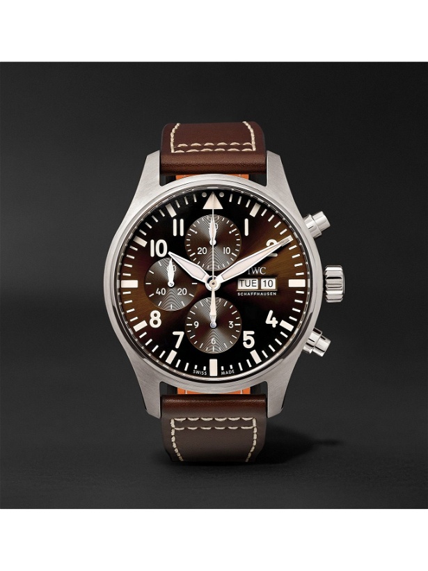 Photo: IWC Schaffhausen - Pilot's Antoine de Saint-Exupéry Edition Automatic Chronograph 43mm Stainless Steel and Leather Watch, Ref. No. IW377713