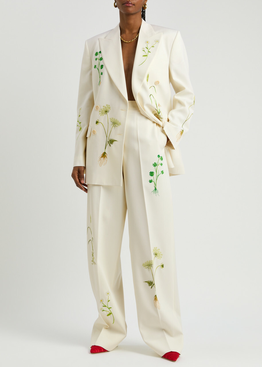 Stella McCartney Stella McCartney Cream wool baggy trousers main image 0