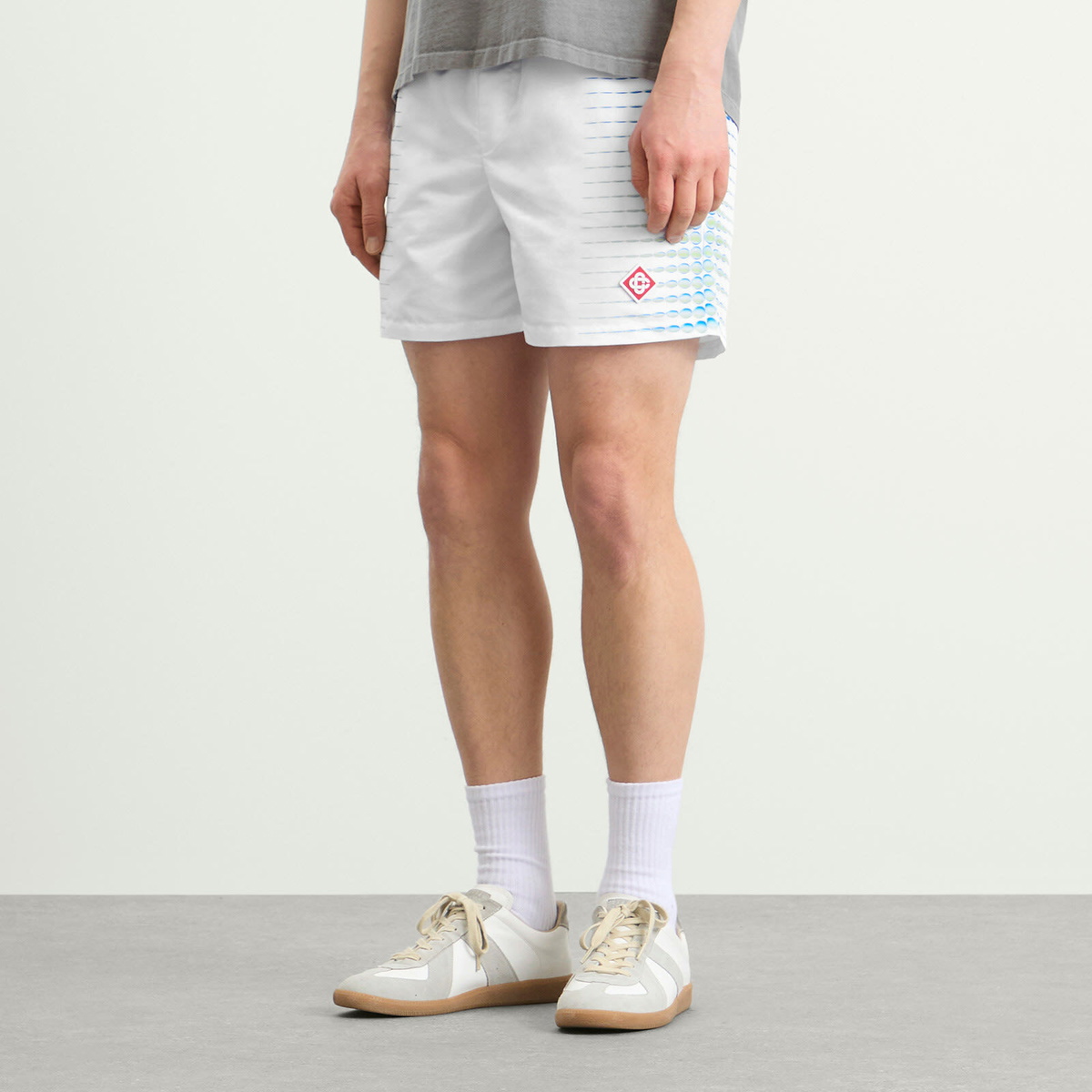 Casablanca Men's Printed Swim Shorts in White Casablanca
