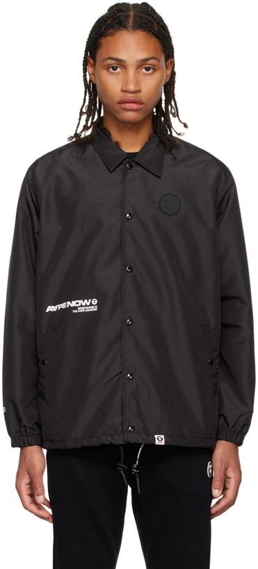 Photo: AAPE by A Bathing Ape Black Pointed Collar Jacket