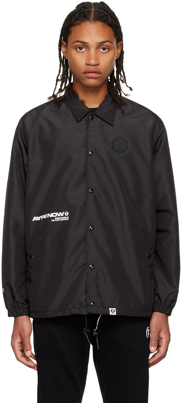 Photo: AAPE by A Bathing Ape Black Pointed Collar Jacket