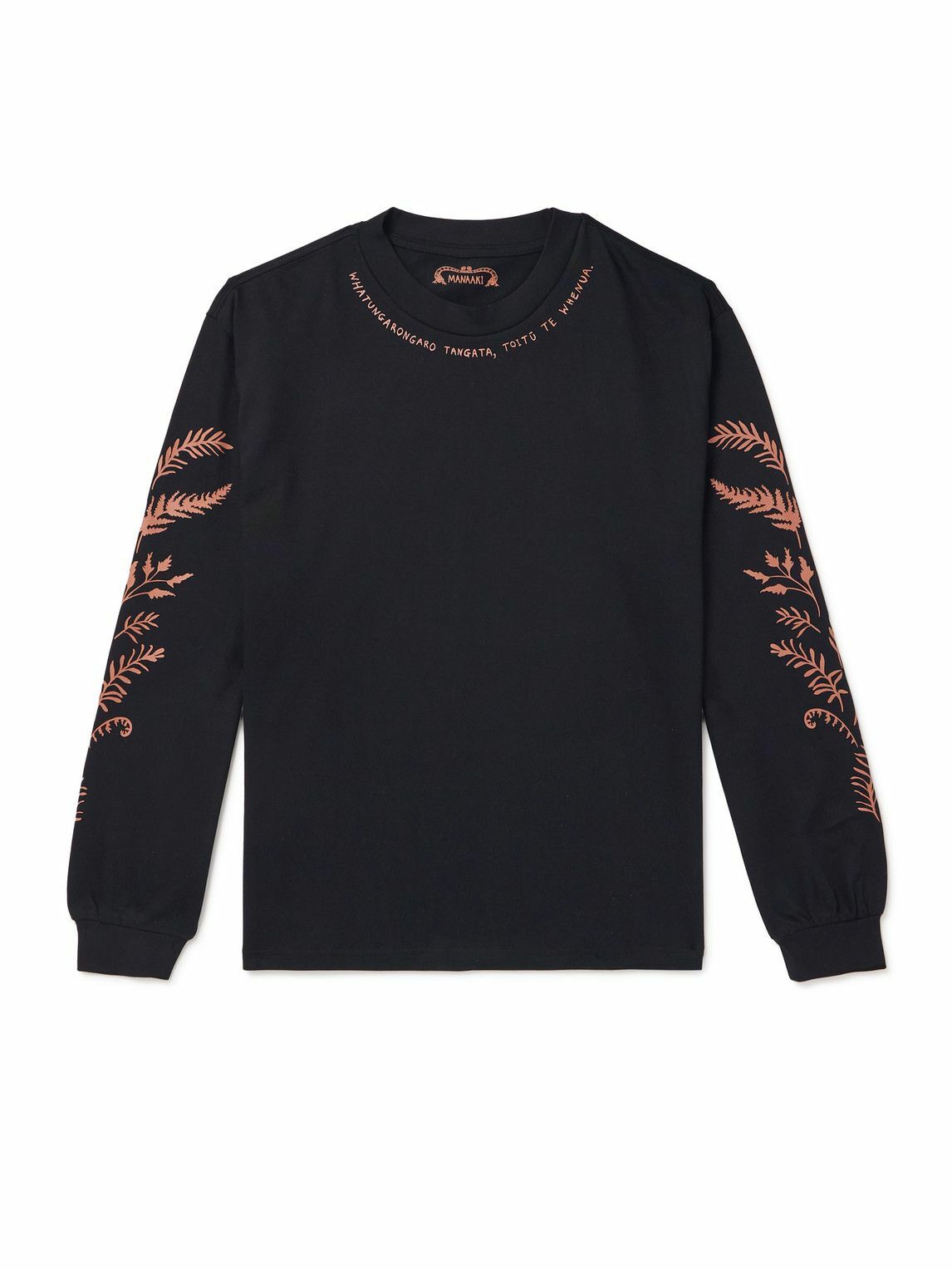 MANAAKI - Proverb Oversized Printed Cotton-Jersey T-Shirt - Black