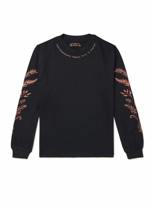 Photo: MANAAKI - Proverb Oversized Printed Cotton-Jersey T-Shirt - Black