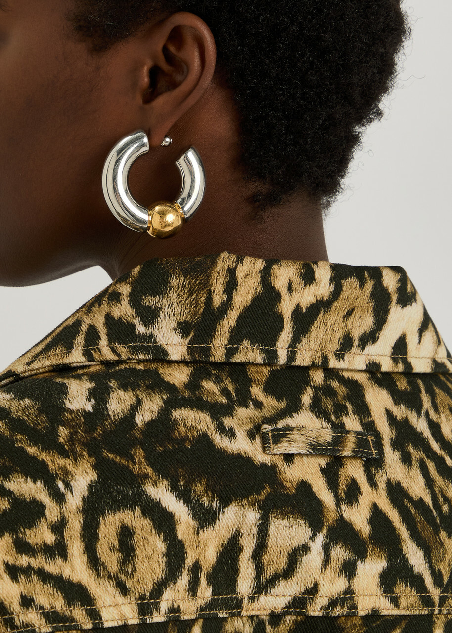Jean Paul Gaultier Two-tone Hoop Earrings - Silver - One