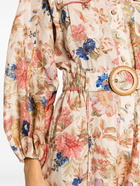 ZIMMERMANN - Floral Print Belted Linen Short Playsuit