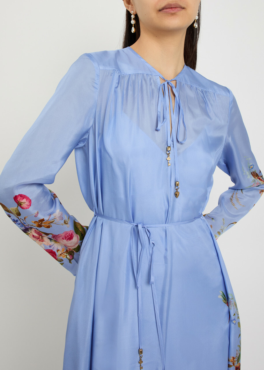 Zimmermann Patience Floral-print Silk Maxi Dress Blue