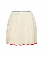 THOM BROWNE Needle Stitch Wool Pleated Mini Skirt