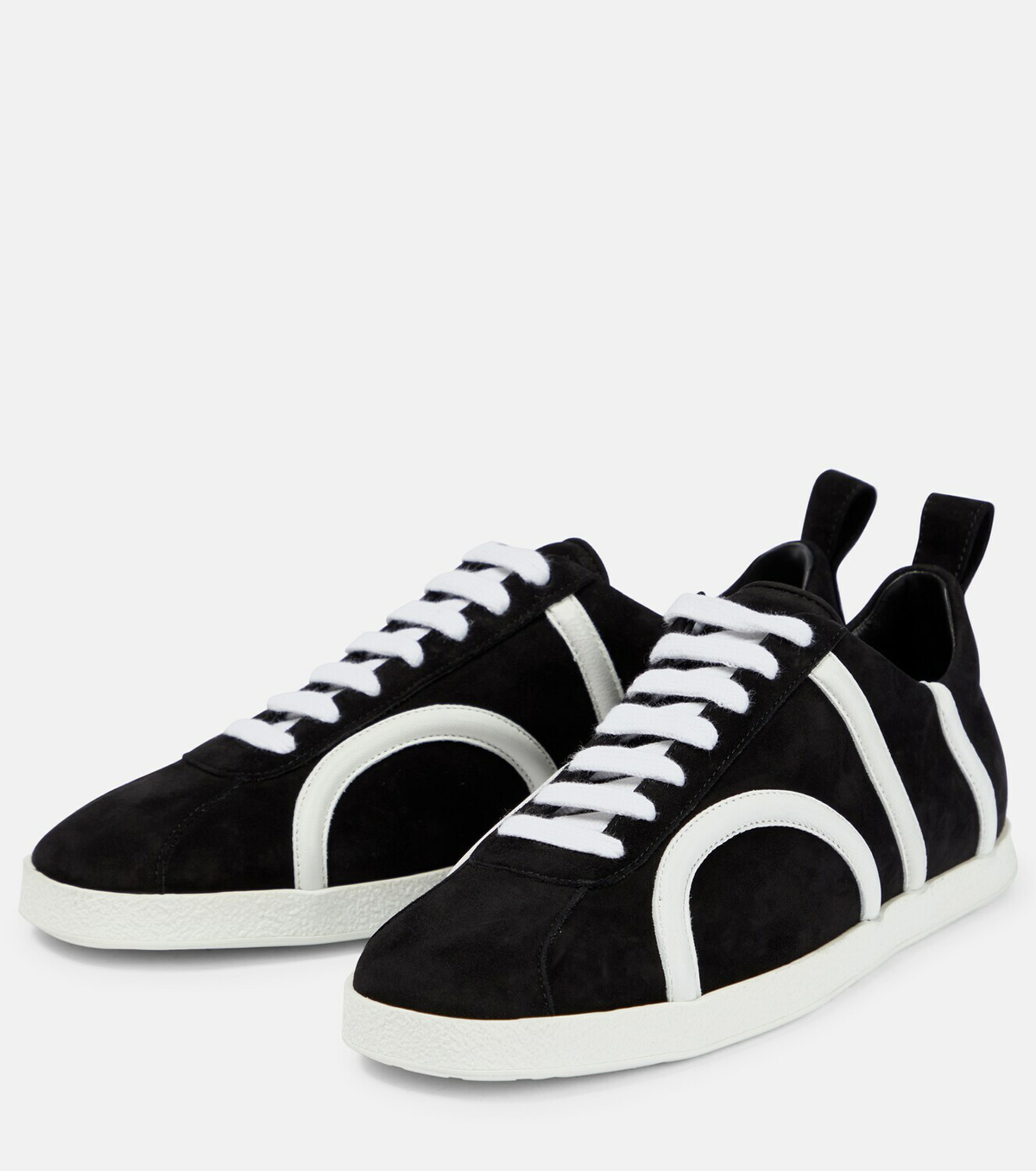 Toteme Leather-trimmed suede sneakers