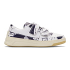 Acne Studios White and Blue Map Perey Strap Sneakers