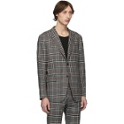 Eidos Grey Wool Windowpane Plaid Suit