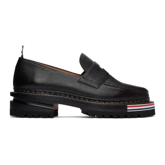 Photo: Thom Browne Black Hiking Penny Loafers