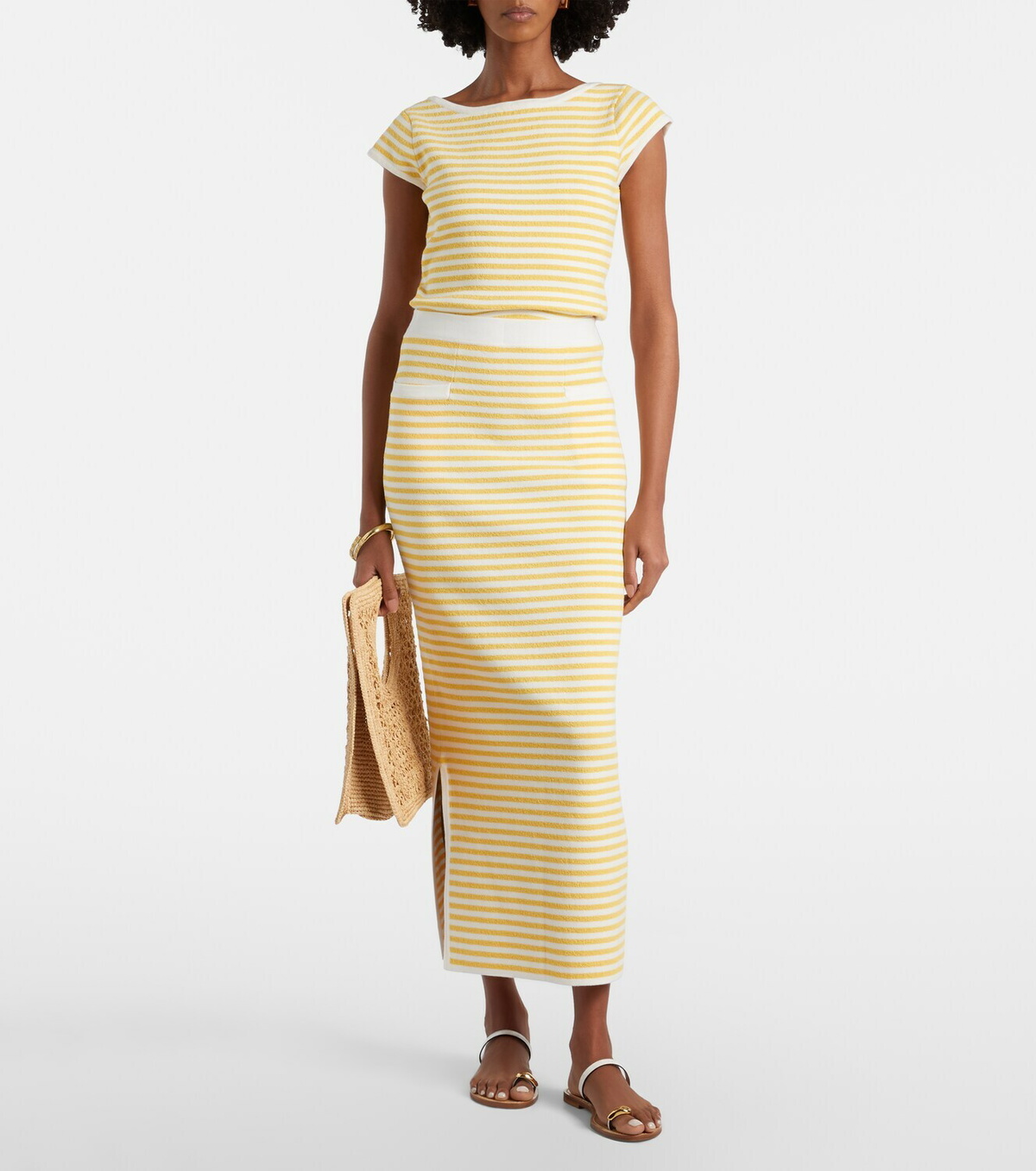 Posse Ari striped pencil skirt