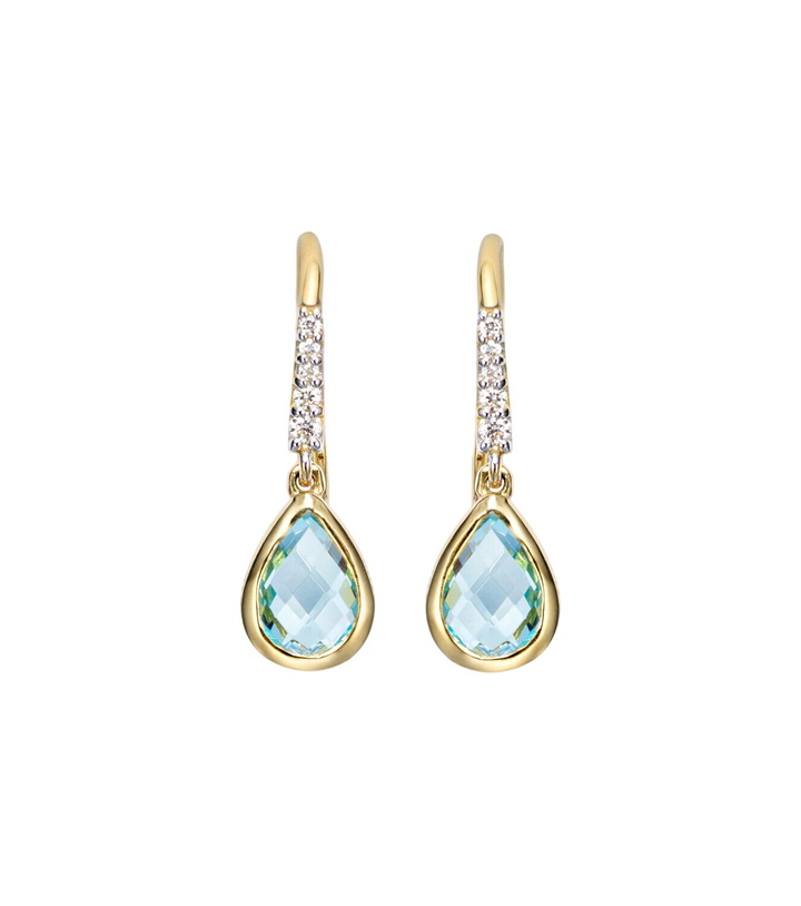 Photo: Mateo 14kt gold (585/1000) earrings with topaz and diamonds