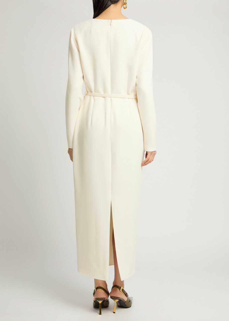 Roland Mouret Embellished Crepe Midi Dress Cream