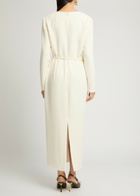 Roland Mouret Embellished Crepe Midi Dress Cream