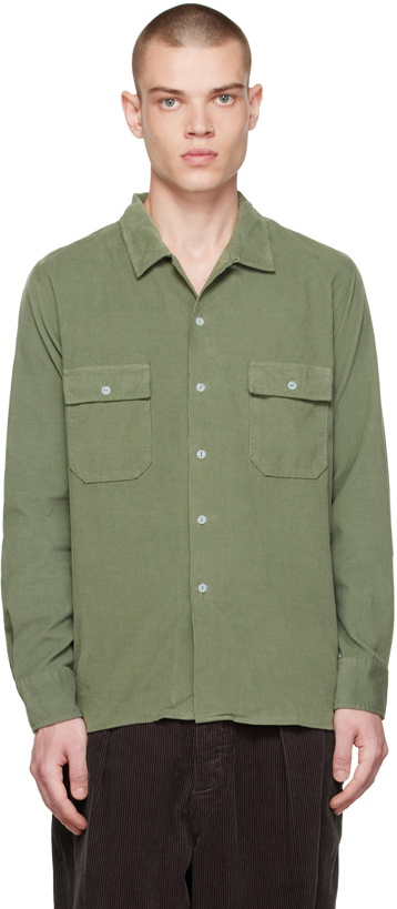 Photo: Universal Works Green Worker Shirt