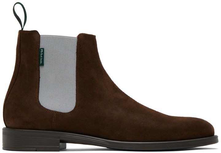 Photo: PS by Paul Smith Brown Cedric Chelsea Boots