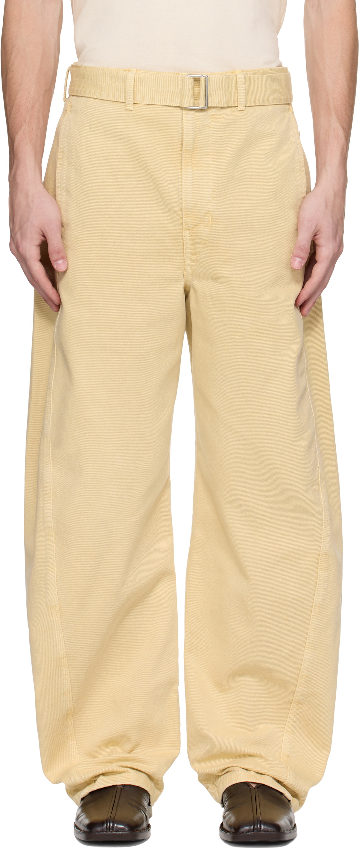 LEMAIRE Beige Twisted Belted Jeans Lemaire