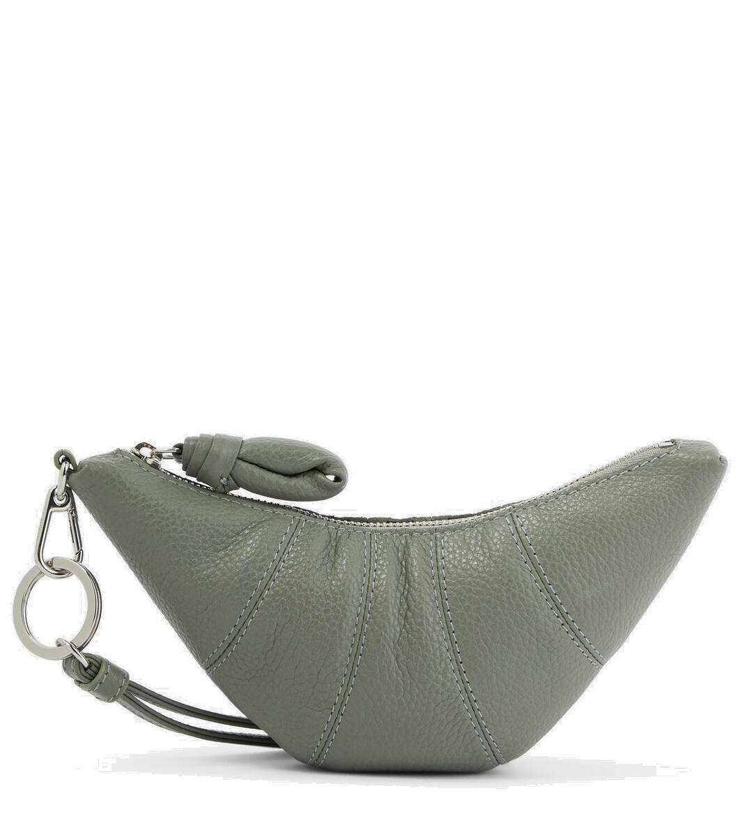 Lemaire Croissant leather coin purse with strap Lemaire