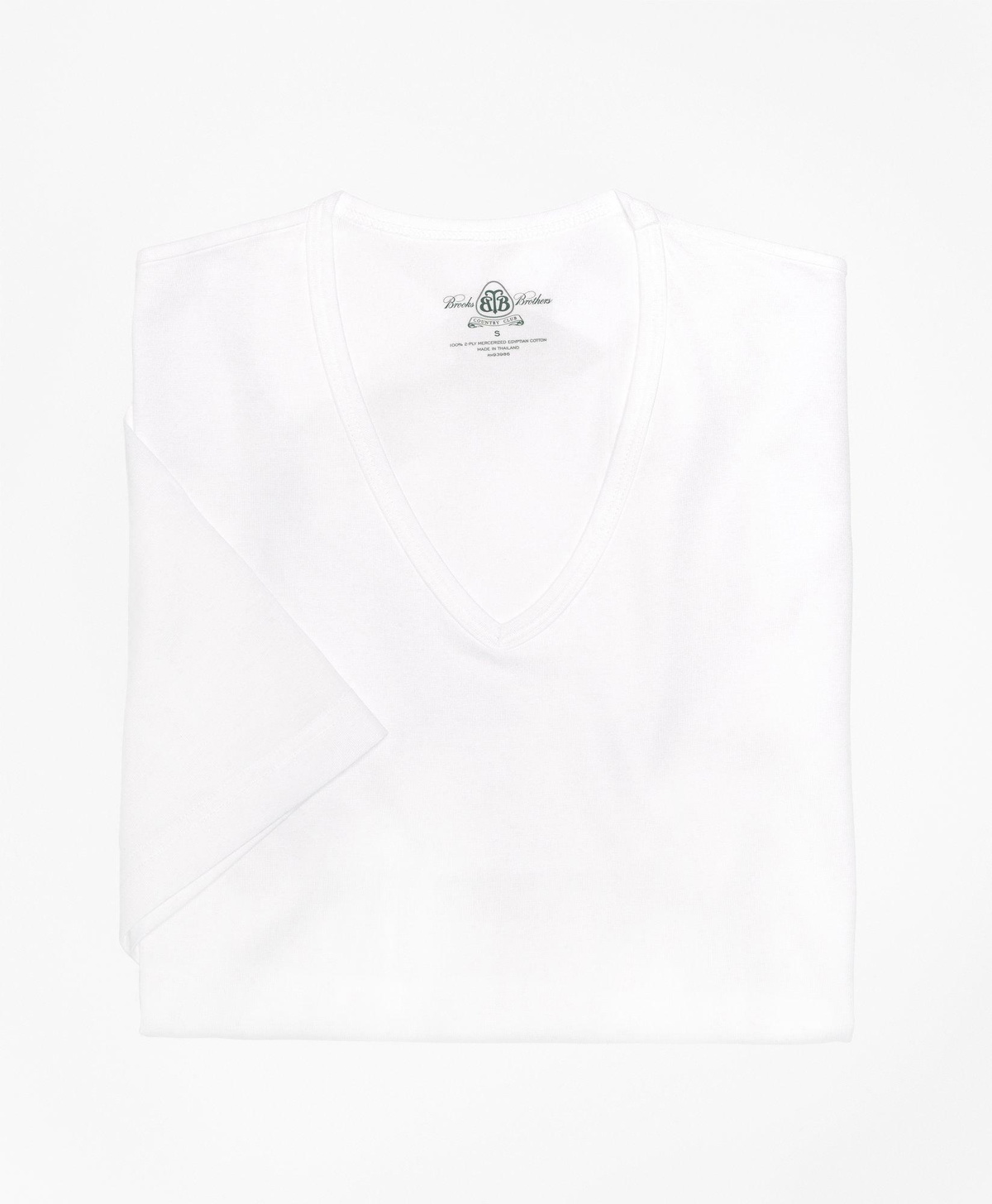 Brooks Brothers Men's Country Club Mercerized Cotton V-Neck | White