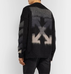 Off-White - Logo-Intarsia Mohair-Blend Sweater - Black