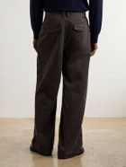 AGOLDE - Warwick Wide-Leg Cotton-Twill Trousers - Brown