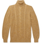 Loro Piana - Cable-Knit Mélange Baby Cashmere Rollneck Sweater - Yellow