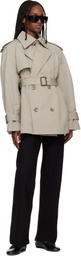 WARDROBE.NYC Taupe Clean Mini Trench Coat